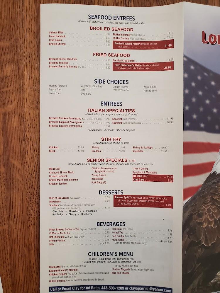 Longmeadow Diner Menu image 2